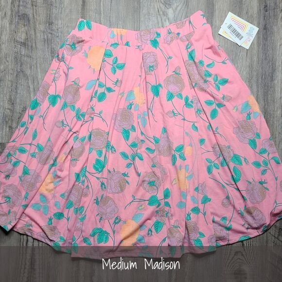 LuLaRoe Madison Medium Floral Pink NWT - Picture 1 of 2